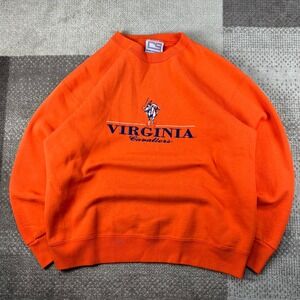 Vintage Crable Sportswear Virginia Cavaliers Sweatshirt Mens Medium Orange USA